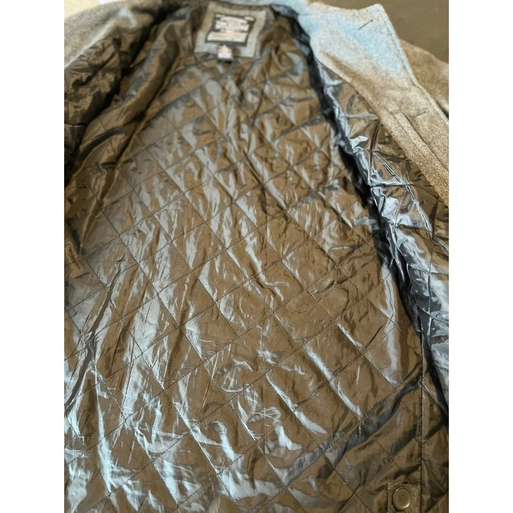 Steve Barrys The Woolly Mammoth Mens XL Gray Wool Blend Button Front Coat‎